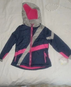 NWT Mint Girl Childs Multicolored Long Sleeve Hooded Zip Coat Size 4 - Picture 1 of 12