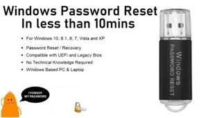 Windows Password Reset / Remover - USB Bootable For Forgotten , Lost Password - Picture 1 of 1