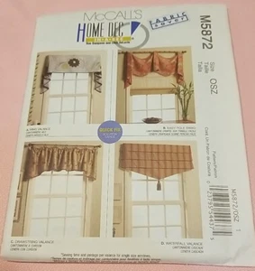 Pattern Uncut McCall's Home . Window Valances. GRANNY, BOHO, Cottage M5872 - Picture 1 of 7