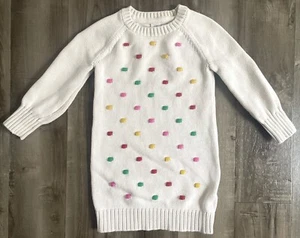 Girls Baby GAP Popcorn Sweater Dress Knit Long Sleeve Ivory sz 4 Years - Picture 1 of 6