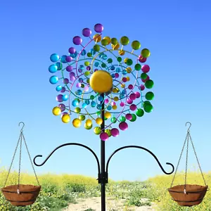 Wind Spinners Large Metal Outdoor Windmill Garden Spinner Yard Spinners Kinetic - Picture 1 of 6