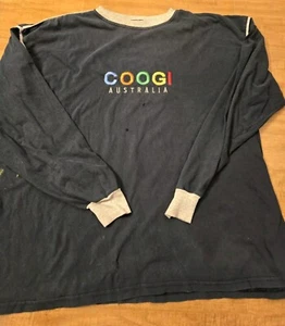 Coogi Blue Spell Out Embroidered Shirt Repaired Imperfect Blue Free Shipping - Picture 1 of 9
