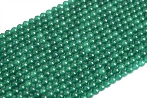 3MM Pomona Green Jade Beads Grade AAA Round Gemstone Loose Beads 15" - Picture 1 of 3
