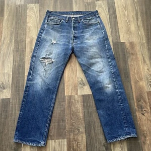 Jeans LEVIS 501 Big E Redline años 60 ribete azul ajuste real W33 L29 - Imagen 1 de 20