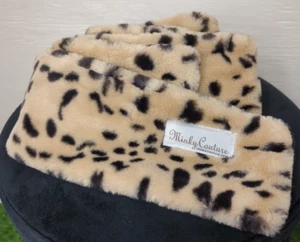 Bufanda de lujo con estampado de guepardo dorado Minky Couture Leo - Imagen 1 de 4