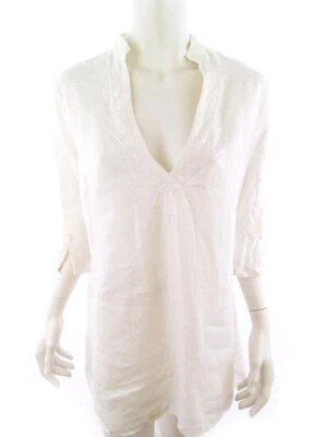 Part two  Größe 36 Weiß Tunika-Bluse Manche 3/4 Stickerei - Bild 1 von 4