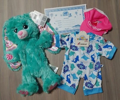 Build A Bear Beach Bunny Plush, Sleeper, + Cert. *New* UNSTUFFED Carnival Cruise - Image 1 of 2