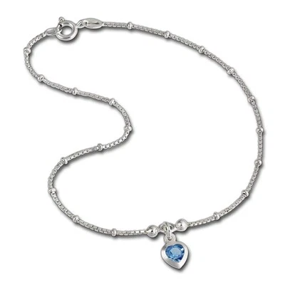 Silberdream Cavigliera Azzurro Donna Accessori Cuore Zirconia 23cm SDF2023H - Immagine 1 di 4