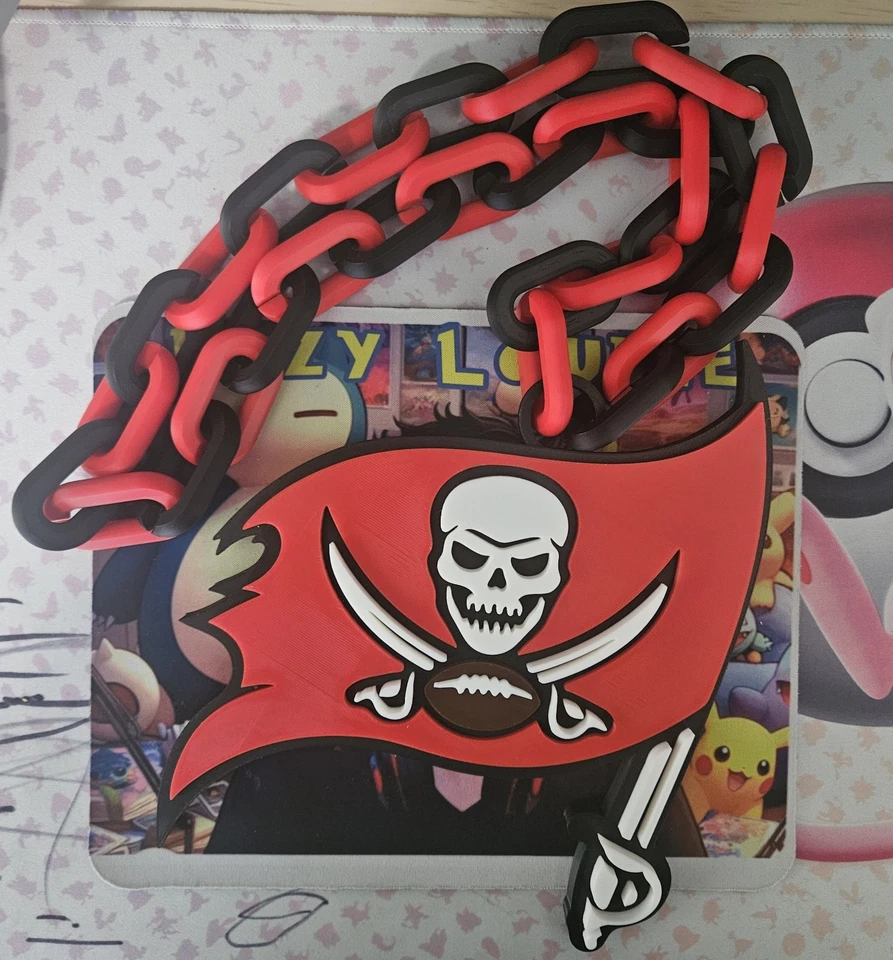 Cadena de aficionados de los Tampa Bay Buccaneers NFL colgante fútbol americano Foto 1 de 1