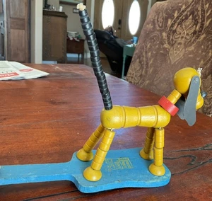 Vintage 1930er Fisher Price Pluto Hund Pop Up Kritter Holz Zugschnur Spielzeug - Bild 1 von 5