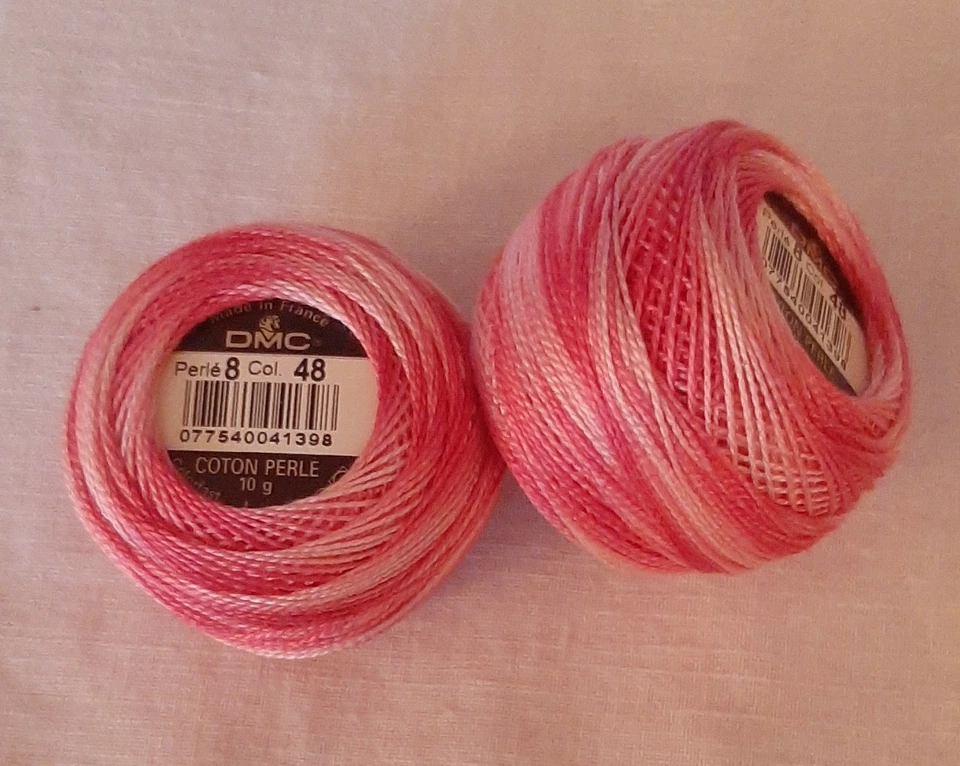 2 DMC Perle Cotton Thread Balls 10g Size 8 100% Cotton VARIEGATED ROSE - Image 1 of 1