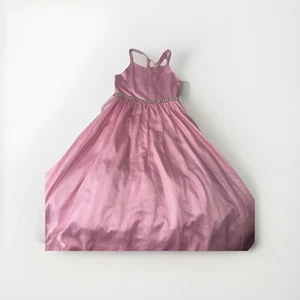 Rare Editions Macy’s girls pink sparkly dress long size 10 girls - Picture 1 of 12