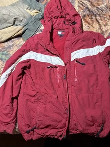 90s Vintage Tommy Hilfiger Jacket - L- Used - Burgundy White Sailing Jacket - Picture 1 of 24