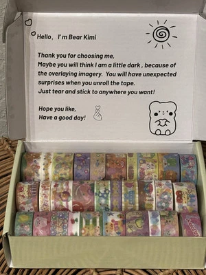 Kawaii Washi Tape Box of 30 Rolls/New - Image 1 of 4