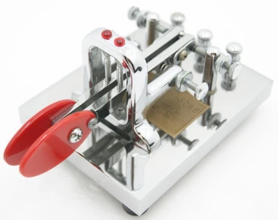 VIBROPLEX Deluxe Chrome Ham Radio Iambic Straight Double Key Excellent Cond. - Image 1 of 4