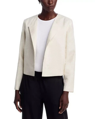 Chaqueta de seda texturizada Eileen Fisher para mujer talla S - frente abierto, manga larga Foto 1 de 4