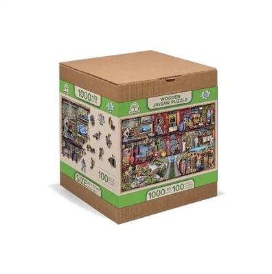 Wooden City Museum Shelf Aimee Stewart Wood Puzzle Whimsy Shapes 1010 Pcs, New - Image 1 of 4
