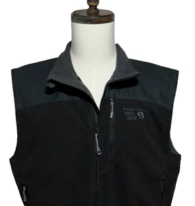 Chaleco Mountain Hardwear Para Hombres Grande Negro Vellón Suave Shell Híbrido Cremallera Completa Senderismo - Imagen 1 de 10