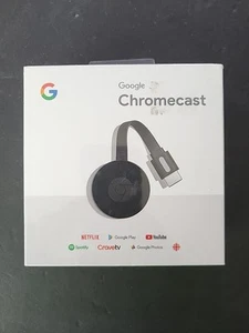 Google Chromecast (2nd Generation) HD Media Streamer Black FACTORY SEALED - Picture 1 of 7