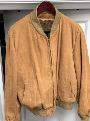 Fantástico estado mod finales de los 60 principios de los 70 gamuza cremallera chaqueta bombardero talla 42 Foto 1 de 4