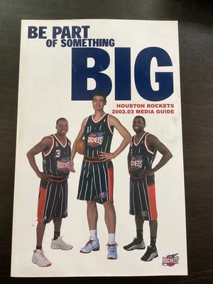 休斯顿火箭队 2002 - 03 NBA 媒体指南 年鉴 姚明、史蒂夫·弗朗西斯、莫布利 — 第 1/2 张图片