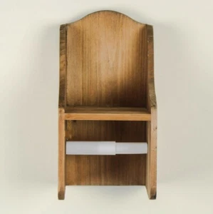 Wooden Toilet Roll Holder Loo Holder With Storage Shelf Phone Soap Rack Holder - Picture 1 of 3