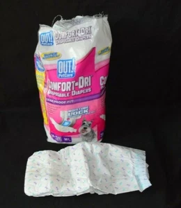 Comfort Dri Disposable Diapers M/L dogs 25-60 lbs Open pack (partial) 10 of 14  - Picture 1 of 3