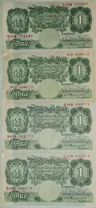 GRAN BRETAGNA / ND (1948-1949) £ sterlina, lotto di 4 banconote!!! - Foto 1 di 2
