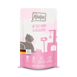 MjAMjAM - Quetschie - saftiges Huhn und Wildlachs 12x125g Nassfutter Katze - Bild 1 von 2
