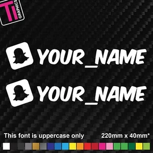 2x Snapchat Personalised Sticker Vinyl Decal Custom Social Media Custom Outline - Picture 1 of 3