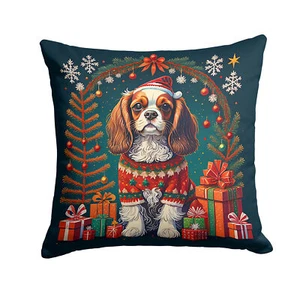 Cavalier King Charles Spaniel Christmas Fabric Decorative Pillow DAC1111PW1414 - Picture 1 of 3