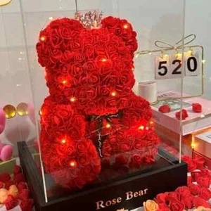 Orsetto Rosa Fiore Regalo Donna, Regali di San Valentino, Orso Rosa Regali - Imagen 1 de 13