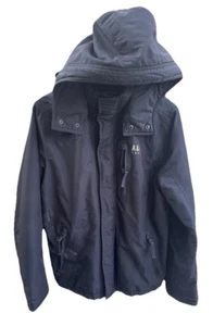 Abercrombie & Fitch All-Season Weather Warrior Hooded Jacket 1892 Logo Black (S) - Picture 1 of 17