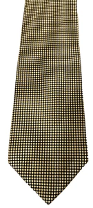 Tie Nautica Black with Gold Dots Background  100% Silk Designer 3.5 Inches Wide - Picture 1 of 9