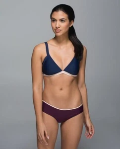 Lululemon Water Surf To Sand Booster Bra Top Naval Blue Naked Tan UPF50+ 4 - Picture 1 of 4