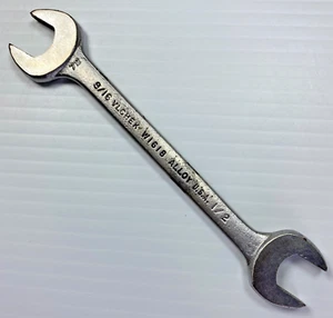 Llave de extremo abierto vintage VLCHEK TOOLS W1618 9/16" X 1/2" hecha en EE. UU. - Imagen 1 de 12