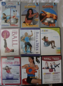 9 Stability balance ball workout DVD lot Simply Core Secrets Quick Fix home fit - Picture 1 of 5