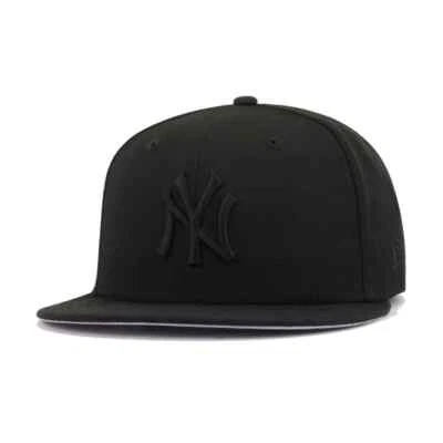 Gorra New Era New York Yankees 59FIFTY MLB negra sobre negra ajustada talla 7 1/2 Foto 1 de 4