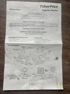 Vintage 1988 Fisher Price Precious Places Magic Key Mansion Instructions - R404 - Picture 1 of 6