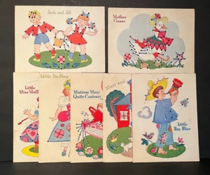 TARJETAS CON CORDONES DE COLECCIÓN MADRE GANSO JACK & JILL LITTLE MISS MUFFETT Y MÁS - Imagen 1 de 4