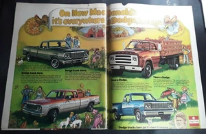 Original 1977 Dodge Farm Trucks 2-Page Magazine Ad 'On New MacDonald's Farm' - Picture 1 of 1
