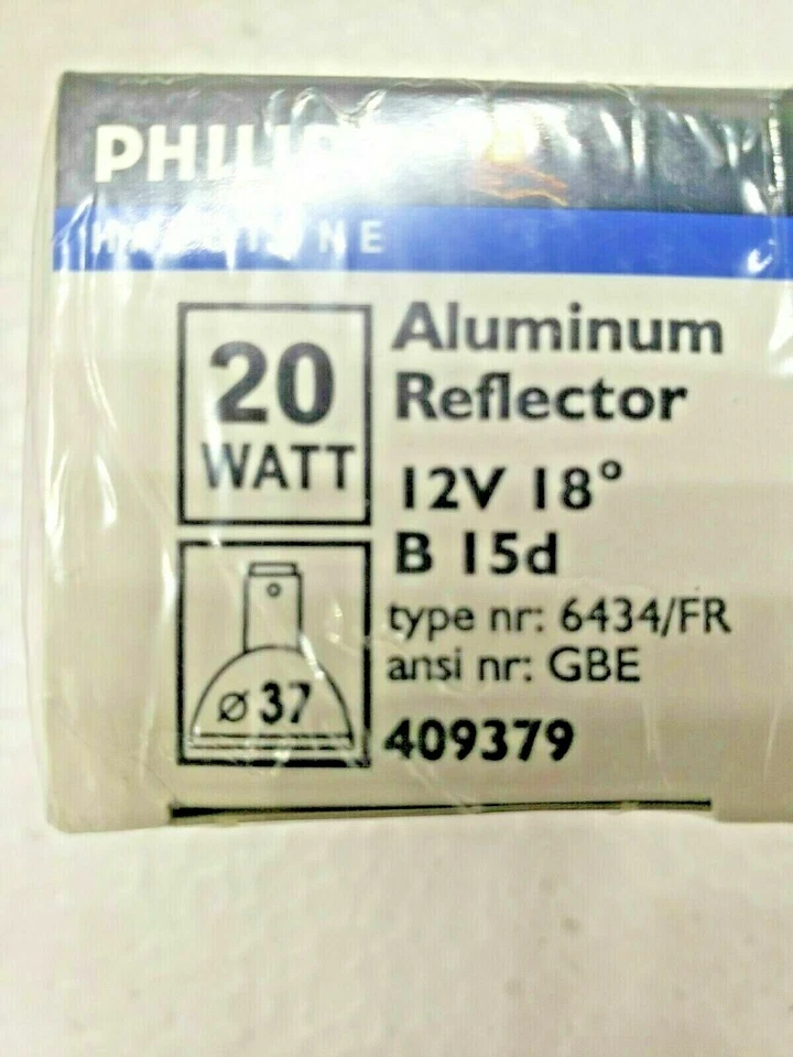 Replacement Philips 6434FR GBE 20W 12V Spot 18° Halotone Frosted  340026 - Image 1 of 4