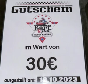 Gutschein Kart & Fun Indoor Karting 30 EUR Wert Raum Stuttgart - Bild 1 von 1