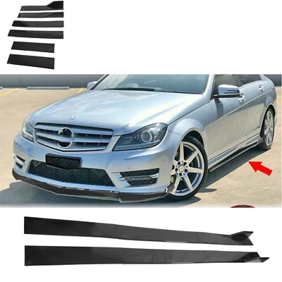 Fit 86.6''Side Skirt Splitter Extension Rocker Panel For Mercedes Benz C200 C300 Foto 1 de 4