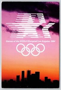 Postcard 1984 Los Angeles Olympic Games California Summer Olympics Skyline - Picture 1 of 2