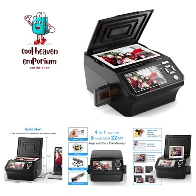 Compact 22MP Photo & Negative Scanner - 5" Screen for Easy Memory Digitization - Image 1 of 4