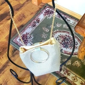 Muñequera o bolso de hombro Gunne Sax de Jessica McClintock Kelly de doble anillo - Imagen 1 de 9