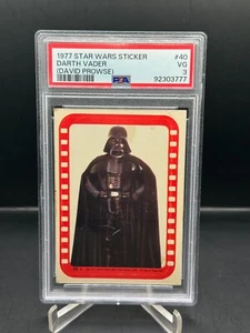 1977 Topps Star Wars Stickers Darth Vader (David Prowse) #40 PSA 3 - Picture 1 of 2
