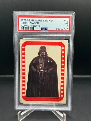 1977 Topps Star Wars Stickers Darth Vader (David Prowse) #40 PSA 3 - Image 1 of 2