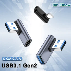 60W USB Type C 10Gbps Data Adapter 90° Elbow USB A Fast Charging Cable Converter - Picture 1 of 15